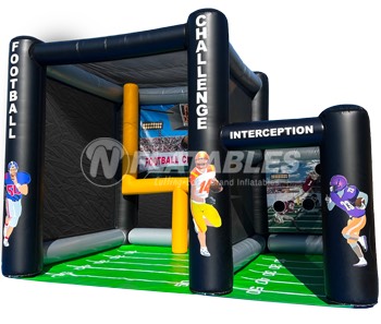 Football challenge inflatable rental for children's parties.