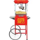 Image of red popcorn maker for party rentals and event planning.