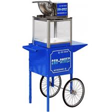 Image of blue snow cone machine for outdoor festivals or fairs or children's parties.