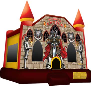 Image of medieval castle themed classic bounce house rental unit.