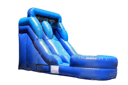Image of twelve foot tall blue water slide rental.